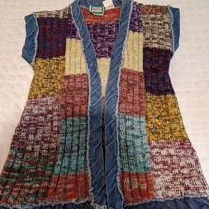 Vintage Peasant Country Wool Vest Knit Sz S